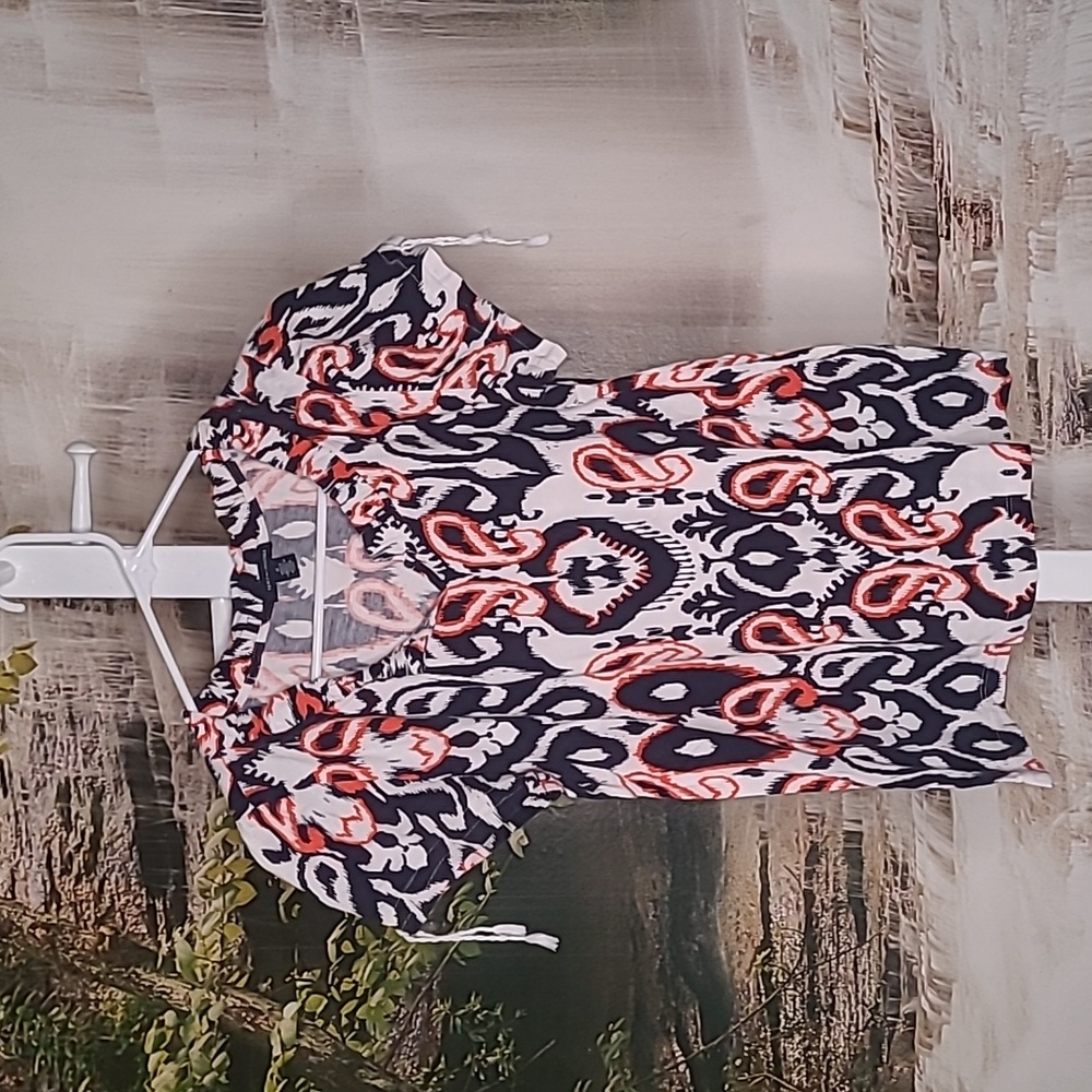 Classic Tommy Hilfiger Womens Medium blue orange boho blouse top